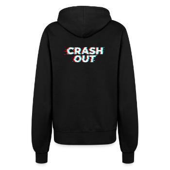 Crash Out - Glitch Style White Red Cyan - Women’s Hooded Jacket - black - Back - Maraike (178cm)