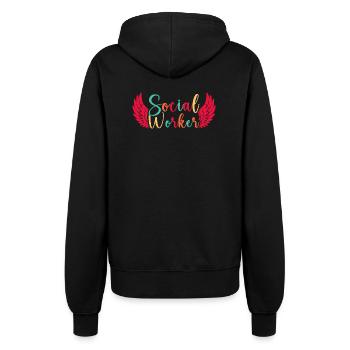 Travailleurs sociaux Travailleurs de quota Travail social - Veste à capuche Femme - noir - Dos - Maraike (178cm)