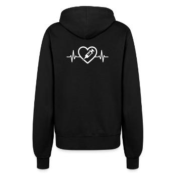 Herz + Krankenschwester – Super Elternbetreuung - Frauen Kapuzenjacke - Schwarz - Hinten - Maraike (178cm)