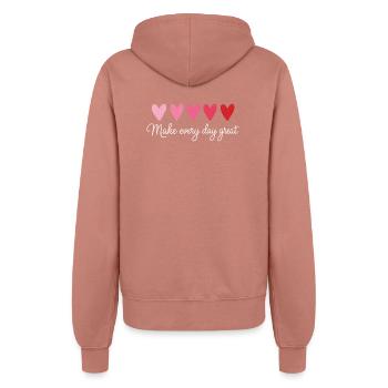 Faites chaque jour de grands cœurs le t-shirt d’enseignant - Veste à capuche Femme - rose poudré - Dos - Maraike (178cm)