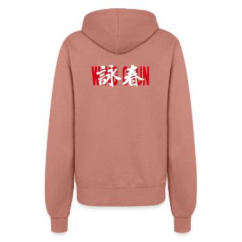 Wing Chun Chinesische Kampfkunst - Frauen Kapuzenjacke - Altrosa - Hinten - Maraike (178cm)