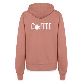 Coffee Cafe Kaffee Liebe Gastro Bar Bistro Symbol - Frauen Kapuzenjacke - Altrosa - Hinten - Maraike (178cm)