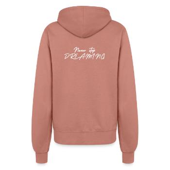 Never stop DREAMING - Frauen Kapuzenjacke - Altrosa - Hinten - Maraike (178cm)