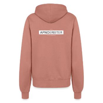 ApnoReiter: Atemloses Statement - Frauen Kapuzenjacke - Altrosa - Hinten - Maraike (178cm)