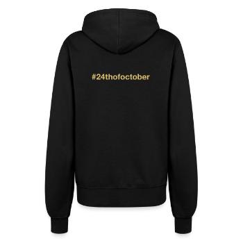 born on October 24 Birthday birthday - Women’s Hooded Jacket - black - Back - Maraike (178cm)