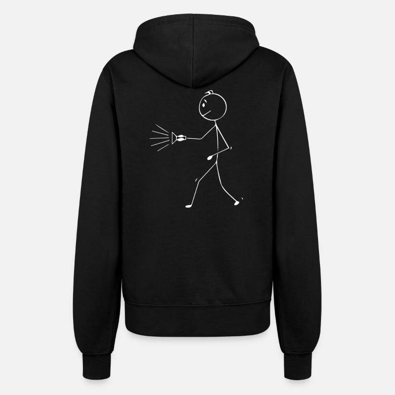 Stick figure with flashlight - Women’s Hooded Jacket - black