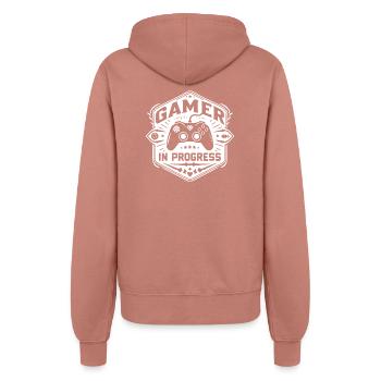 Gamer in Progress - Women’s Hooded Jacket - dusky rose - Back - Maraike (178cm)