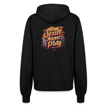 Dynamics in worship - Women’s Hooded Jacket - black - Back - Maraike (178cm)