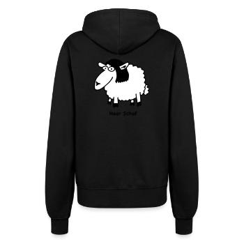 haar_schaf - Frauen Kapuzenjacke - Schwarz - Hinten - Maraike (178cm)