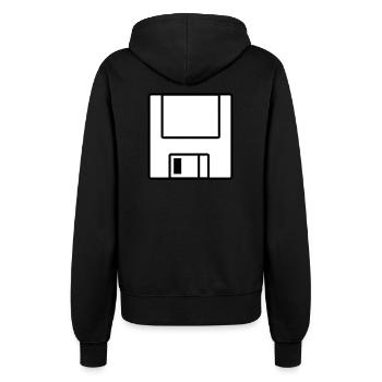 Computer-Diskette - Frauen Kapuzenjacke - Schwarz - Hinten - Maraike (178cm)