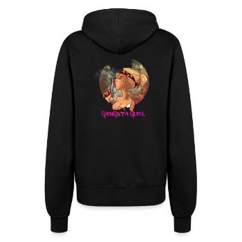 gangsta girl - Women’s Hooded Jacket - black - Back - Maraike (178cm)