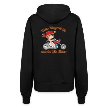 CD - wenn ich groß bin werde ich Biker - Motorrad - Frauen Kapuzenjacke - Schwarz - Hinten - Maraike (178cm)