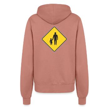 Signalisation routière homme avec enfant - Veste à capuche Femme - rose poudré - Dos - Maraike (178cm)