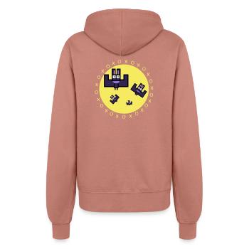 Bats with Moon - Women’s Hooded Jacket - dusky rose - Back - Maraike (178cm)