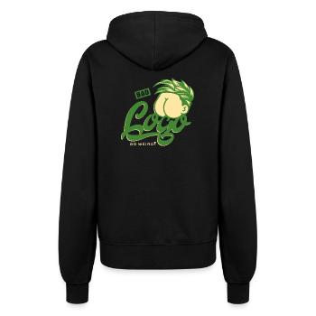 Drôle et abstrait - Mauvais logo, devenir bizarre - Veste à capuche Femme - noir - Dos - Maraike (178cm)