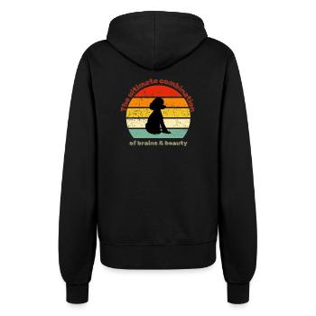 Retro Poodle - Women’s Hooded Jacket - black - Back - Maraike (178cm)