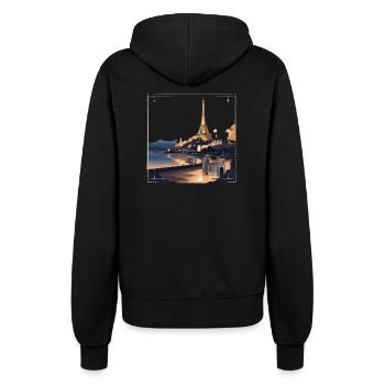 Parisian Radiance Under the Stars - Women’s Hooded Jacket - black - Back - Maraike (178cm)