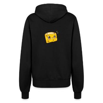 Lachender Käseblock Cartoon Stil - Frauen Kapuzenjacke - Schwarz - Hinten - Maraike (178cm)