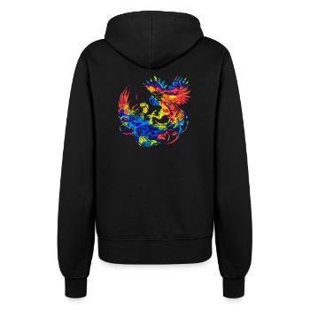 Cock tup fight animal isolated colorful chicken - Women’s Hooded Jacket - black - Back - Maraike (178cm)