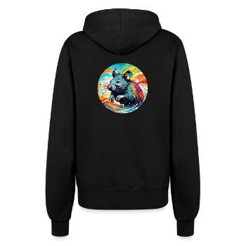 Ratte runder Batch - Frauen Kapuzenjacke - Schwarz - Hinten - Maraike (178cm)