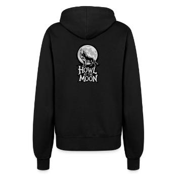 Vollmond – Howl at the Moon - Frauen Kapuzenjacke - Schwarz - Hinten - Maraike (178cm)