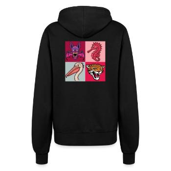 Pop Art Hippocampe Pélican Chauve-souris Léopard - Veste à capuche Femme - noir - Dos - Maraike (178cm)