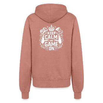 Ruhe bewahren und Spiel machen - Frauen Kapuzenjacke - Altrosa - Hinten - Maraike (178cm)