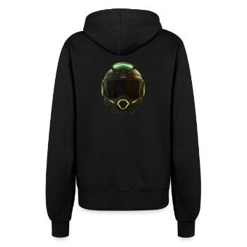 Schlanker futuristischer Helm - Frauen Kapuzenjacke - Schwarz - Hinten - Maraike (178cm)