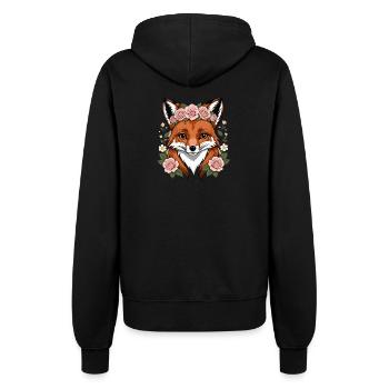 Renard Renard Fleurs Mignon Cadeau Animal Amour pour les Femmes - Veste à capuche Femme - noir - Dos - Maraike (178cm)
