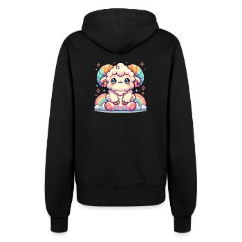 Coloré Mignon Bélier Dessin Animé Illustration - Veste à capuche Femme - noir - Dos - Maraike (178cm)