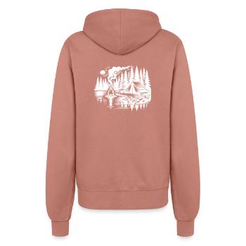 Wald Camping am See Naturerlebnis - Frauen Kapuzenjacke - Altrosa - Hinten - Maraike (178cm)