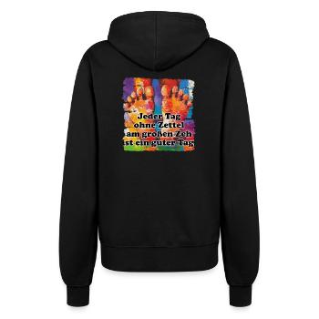 Das Leben ist unser wertvollstes Gut - Frauen Kapuzenjacke - Schwarz - Hinten - Maraike (178cm)