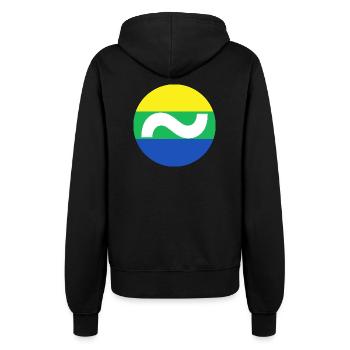 Wave Flag | ~NU relations | Vector - Women’s Hooded Jacket - black - Back - Maraike (178cm)
