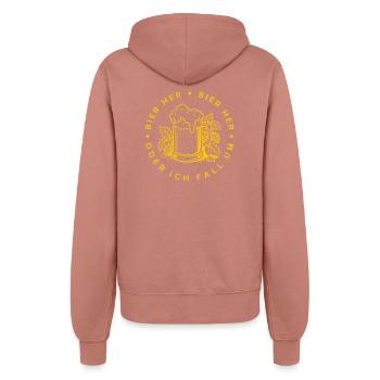 Bees here - Oder ich fall um! - Women’s Hooded Jacket - dusky rose - Back - Maraike (178cm)