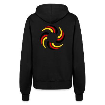 Black Red Gold Circle Germany flag - Women’s Hooded Jacket - black - Back - Maraike (178cm)