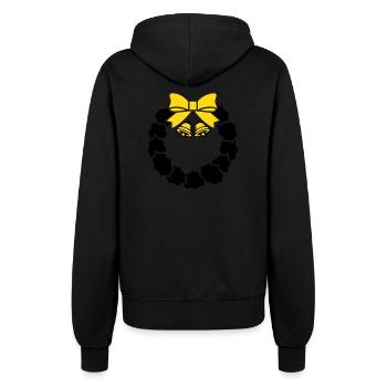 Wreath Bells 002 - Women’s Hooded Jacket - black - Back - Maraike (178cm)