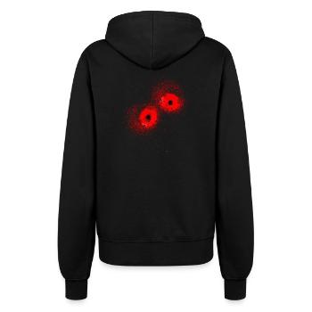 Bullet Wound Bullet Hole Halloween Costume - Women’s Hooded Jacket - black - Back - Maraike (178cm)