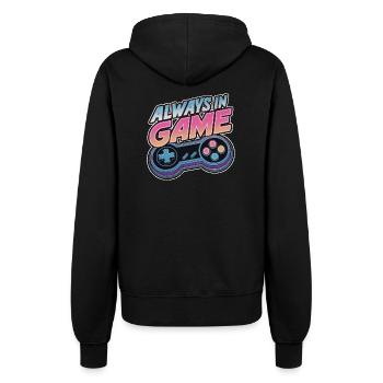 Immer im Spiel - Videospiel - Gamer - Frauen Kapuzenjacke - Schwarz - Hinten - Maraike (178cm)