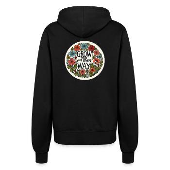 Grow your own way - Women’s Hooded Jacket - black - Back - Maraike (178cm)