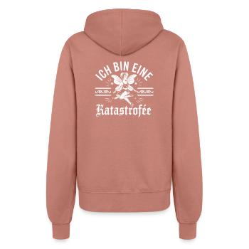 Ich bin eine Katastrophe - Frauen Kapuzenjacke - Altrosa - Hinten - Maraike (178cm)