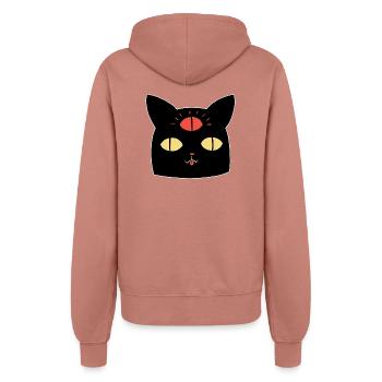 Cat and Third Eye - Women’s Hooded Jacket - dusky rose - Back - Maraike (178cm)