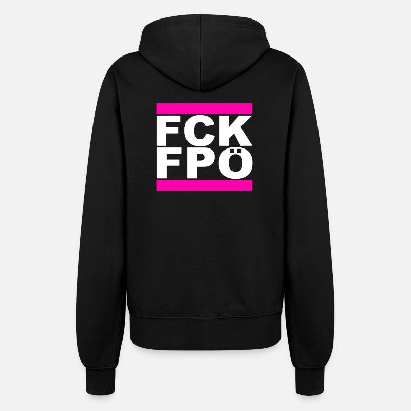 FCK FPÖ - Setting an example against the right - Women’s Hooded Jacket - black