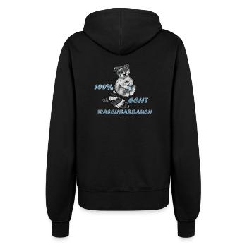 Raccoon belly - Women’s Hooded Jacket - black - Back - Maraike (178cm)