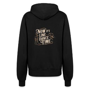 Es ist Line Dance Zeit - Linedance meine Passion - Frauen Kapuzenjacke - Schwarz - Hinten - Maraike (178cm)