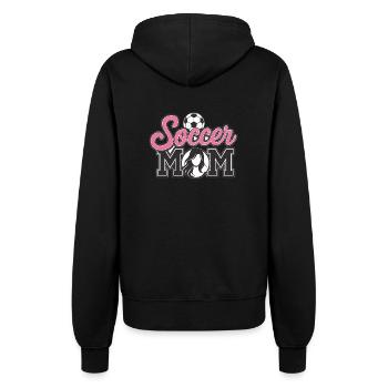 Fußballmama ist stolze Unterstützerin - Frauen Kapuzenjacke - Schwarz - Hinten - Maraike (178cm)