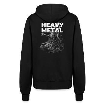 Bauplan für Schwermetall-Panzer - Frauen Kapuzenjacke - Schwarz - Hinten - Maraike (178cm)