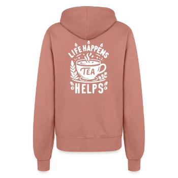 Life Happens Tee hilft - Frauen Kapuzenjacke - Altrosa - Hinten - Maraike (178cm)