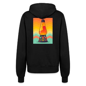Groovy psychedelische Lavalampe in leuchtenden Farben - Frauen Kapuzenjacke - Schwarz - Hinten - Maraike (178cm)