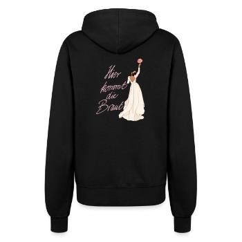 Braut in weiß - Frauen Kapuzenjacke - Schwarz - Hinten - Maraike (178cm)