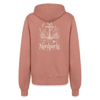 Nordperle Hamburg Nordsee Ostsee Norddeutsch Deern - Frauen Kapuzenjacke - Altrosa - Hinten - Maraike (178cm)